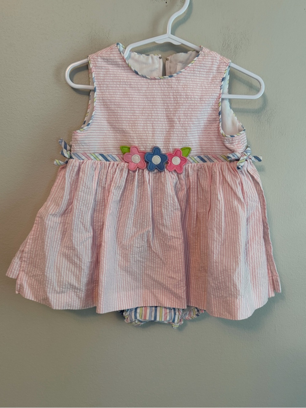 Florence Eiseman Pink Floral Seersucker Dress